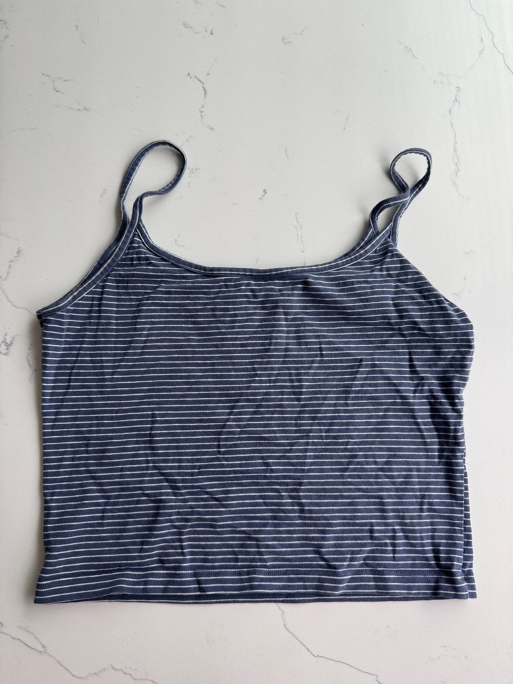Brandy Melville Navy and White Striped Camisole
